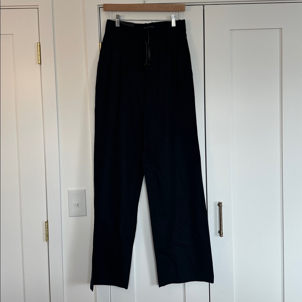 Banana Republic Size 4 Black Linen High Waist Pleated Wide Leg Pants in Size 4 - Picture 16 of 16